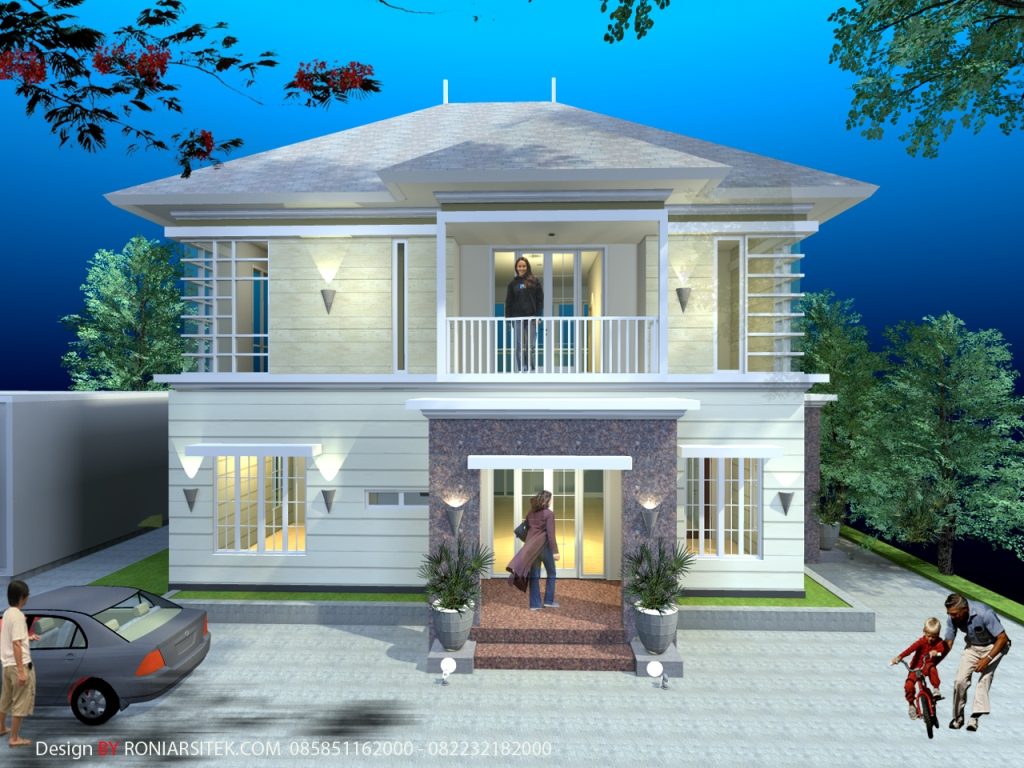desain rumah tropis modern 2 lantai