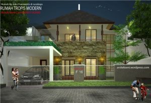 Rumah modern tropis 2 lantai