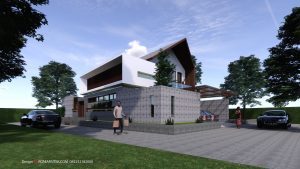 rumah pojok tropis modern