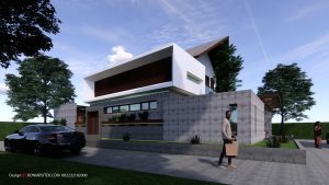 rumah pojok tropis modern